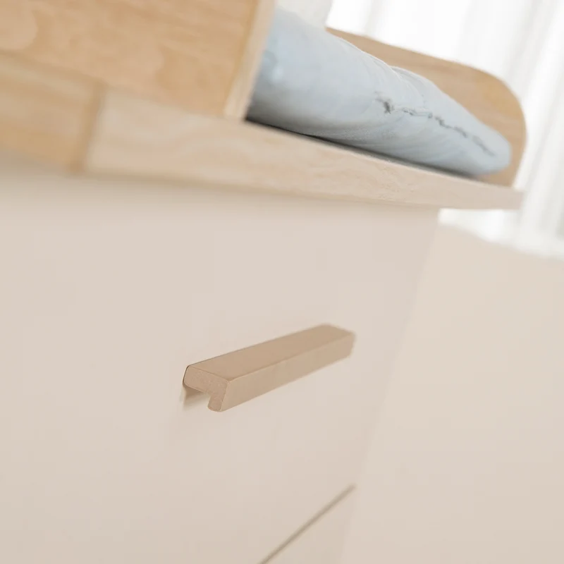 Babymöbel Set 'Sidney' 3-teilig - Massivholzfüße &-griffe - Cashmere / Eiche