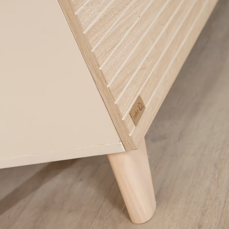 Babymöbel Set 'Sidney' 3-teilig - Massivholzfüße &-griffe - Cashmere / Eiche