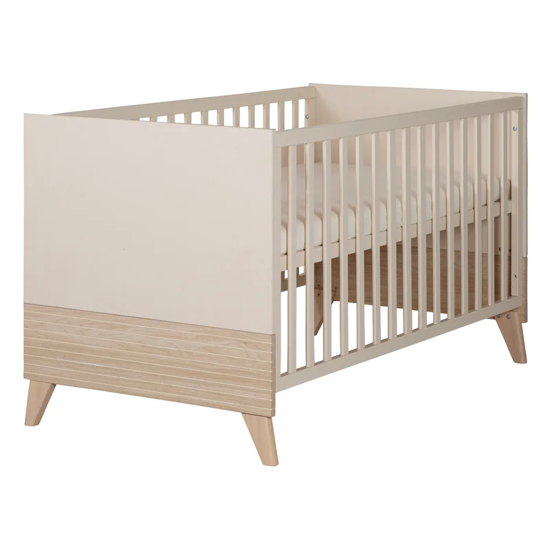Babymöbel Set 'Sidney' 2-teilig - Massivholzfüße &-griffe - Cashmere / Eiche