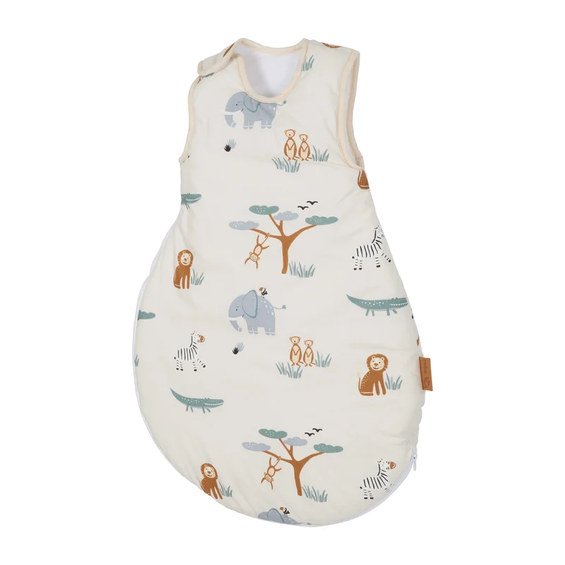 Babyschlafsack 'Savanna Friends' aus Baumwolle - Tiermotiv - Beige