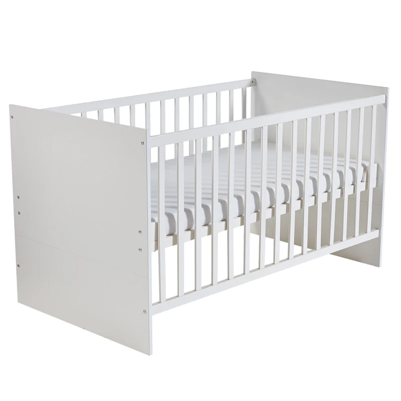Kinderzimmerset 'Maren' 3-teilig - Bett 70x140 + Wickelkommode schmal + Kleiderschrank 3-türig
