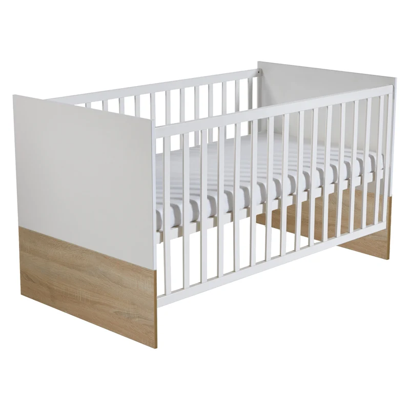 Kinderzimmerset 'Gabriella' 3-teilig - Bett 70x140 + Wickelkommode schmal + Kleiderschrank 3-türig