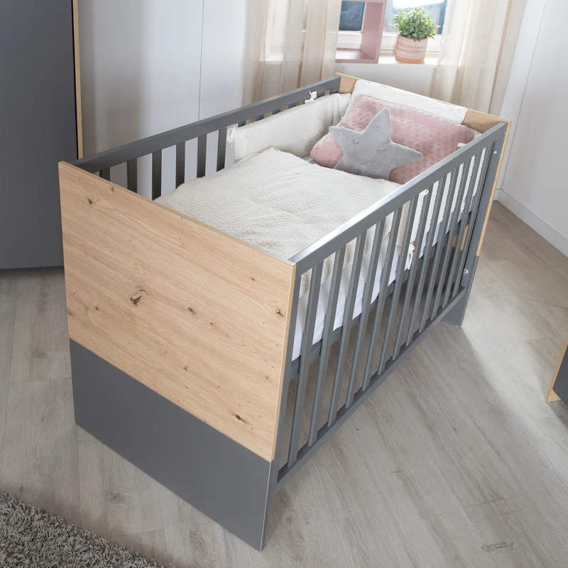 Babymöbel-Set 'Anna' 2-teilig - Anthrazit / Dekor Kent Eiche