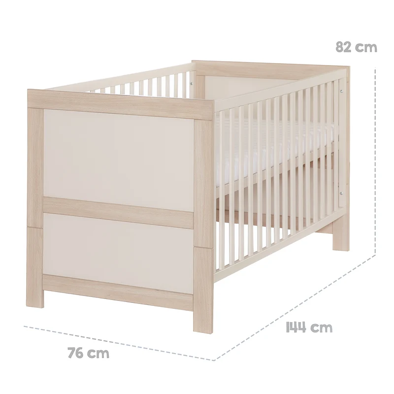 Kinderzimmer Set 3-teilig 'Momo' - Griffe aus Massivholz - Cashmere / Tristan Eiche