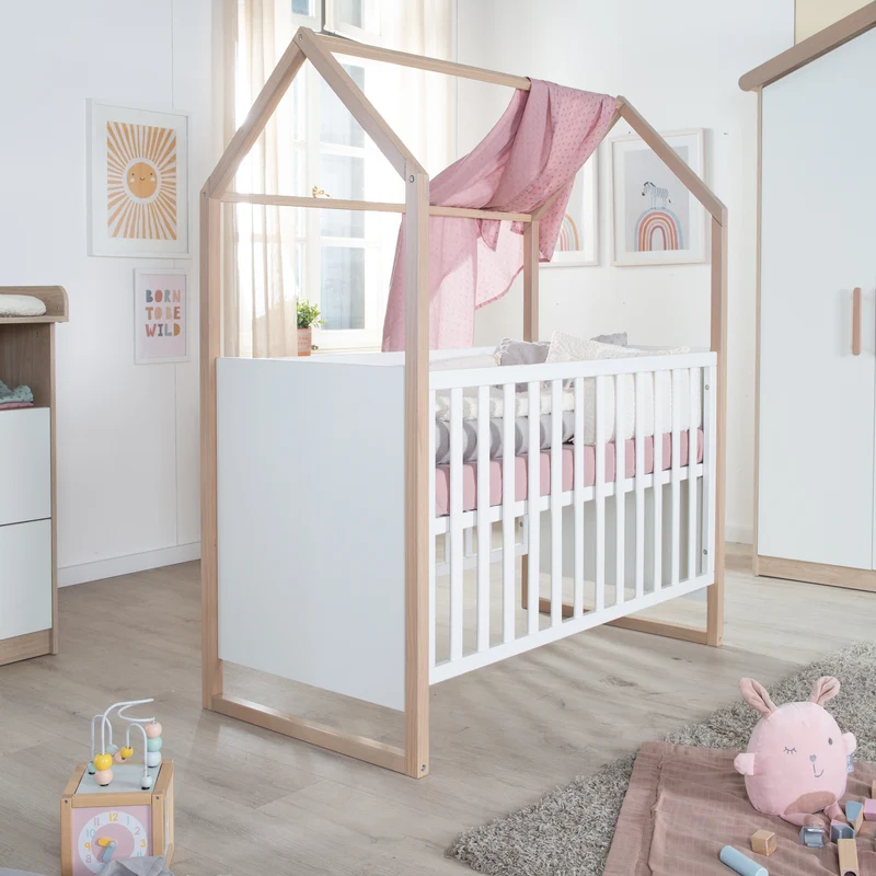 Babymöbel Set Cabane 2-teilig - Weiß / Dekor Eiche