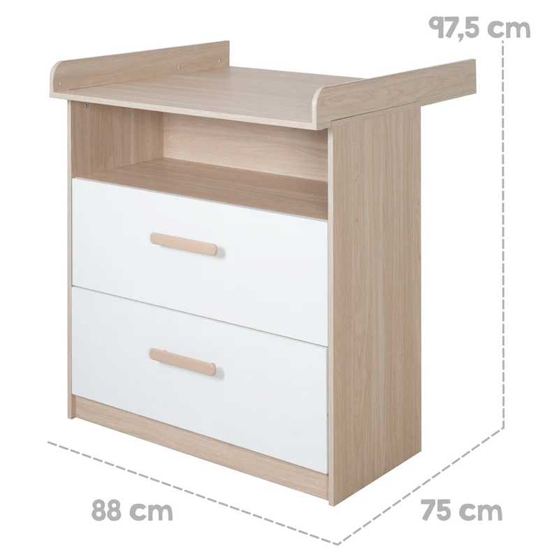 Babymöbel Set Cabane 2-teilig - Weiß / Dekor Eiche