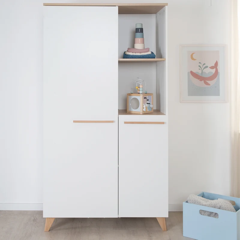 Babyzimmer 'Leon' 3-teilig - Modulares Möbelset - Weiß / Dekor Othello Eiche