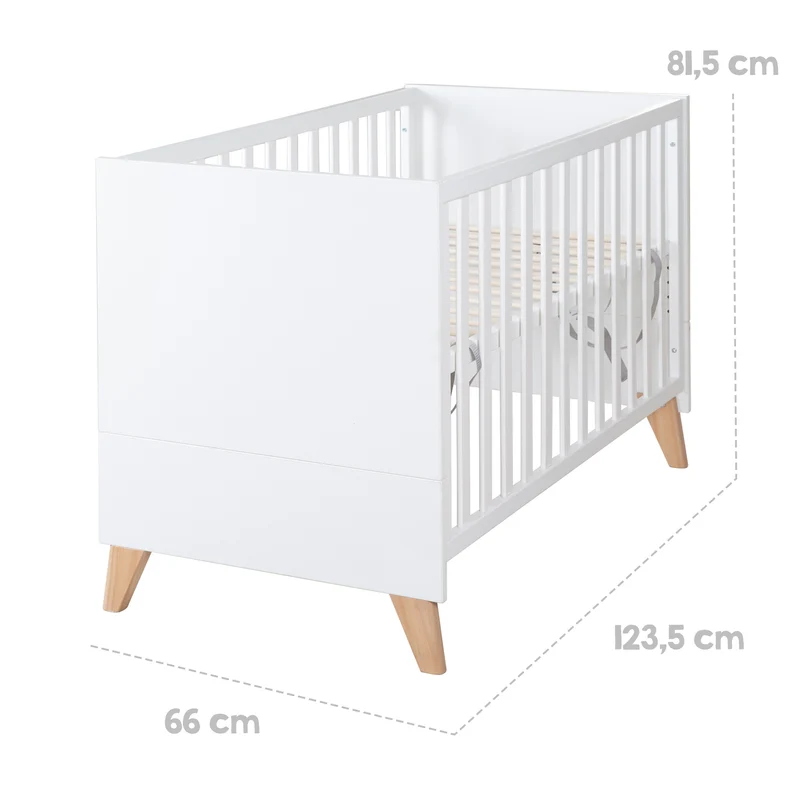 Babyzimmer 'Leon' 3-teilig - Modulares Möbelset - Weiß / Dekor Othello Eiche