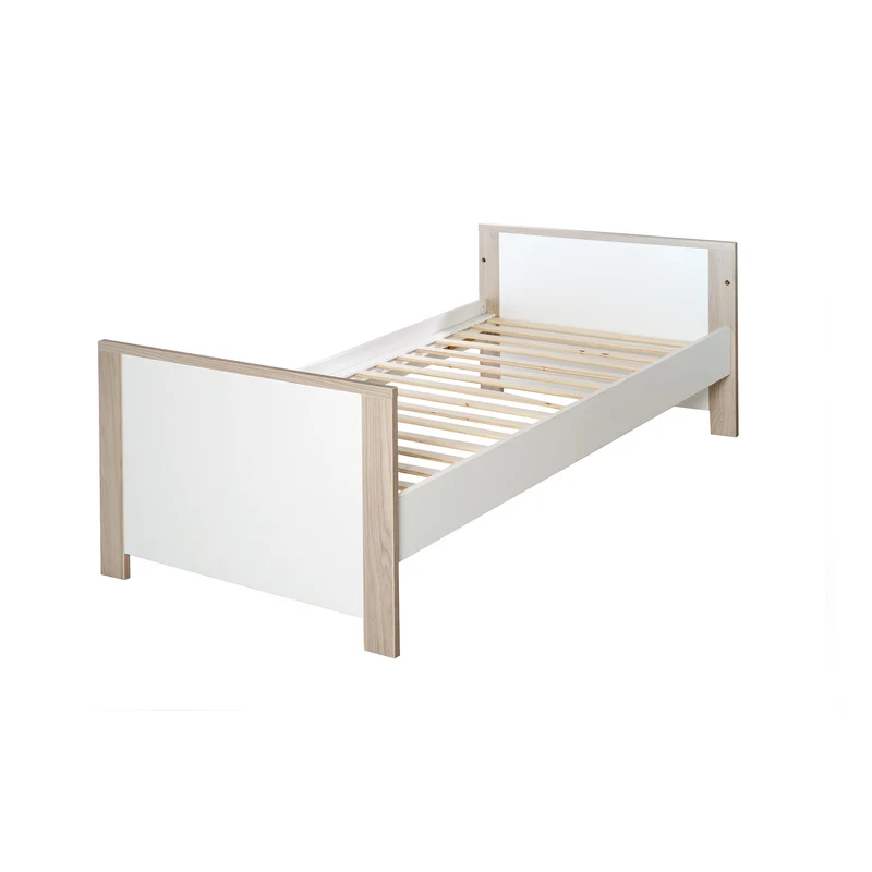 Möbelset 'Olaf' inkl. Kombi-Bett 70 x 140 cm & breiter Wickelkommode, Luna Elm/weiß