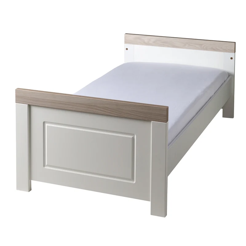 Zimmerset 'Felicia' inkl. Kombi-Bett 70 x 140 cm, Wickelkommode & 3-türigem Schrank, Luna Elm / weiß