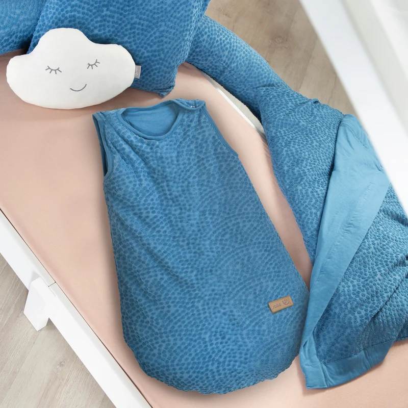 Schlafsack 70 - 90 cm 'Seashells Indigo' - Bio-Baumwolle - GOTS & Oeko-Tex zertifiziert