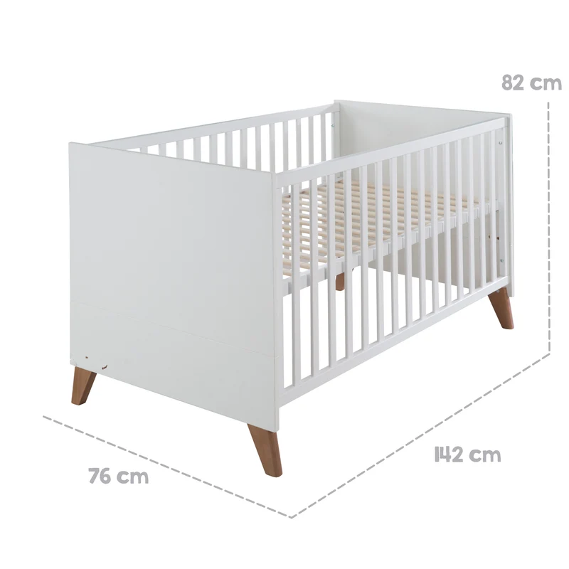 Möbelset 'Ole', inkl. Baby-/Kinderbett 70 x 140 cm & Wickelkommode