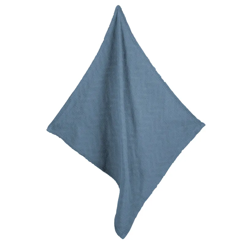 Babydecke 'Seashells Indigo' 80 x 80 cm - Oeko Tex & GOTS zertifiziert - Blau