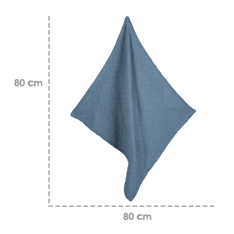 Babydecke 'Seashells Indigo' 80 x 80 cm - Oeko Tex & GOTS zertifiziert - Blau
