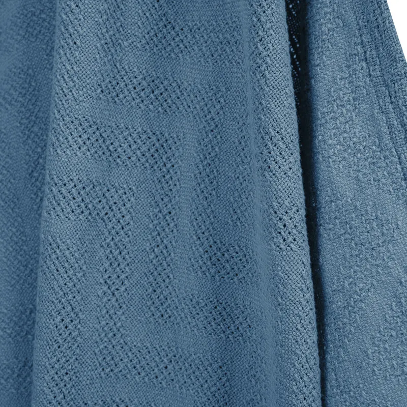 Babydecke 'Seashells Indigo' 80 x 80 cm - Oeko Tex & GOTS zertifiziert - Blau