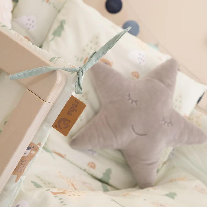 Nestchen 'Woodland Buddies' - Für Babybetten 60 x 120 bis 70 x 140 cm - Pastellgrün