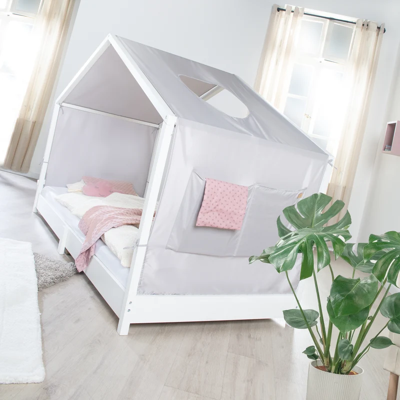 Hausbettbezug neutral 90 x 200 cm inkl. 2 Taschen - Grau