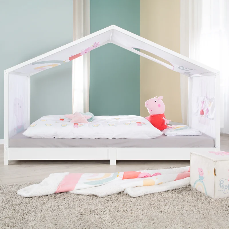 Hausbettbezug 90 x 200 cm 'Peppa Pig' - Rosa / Weiß