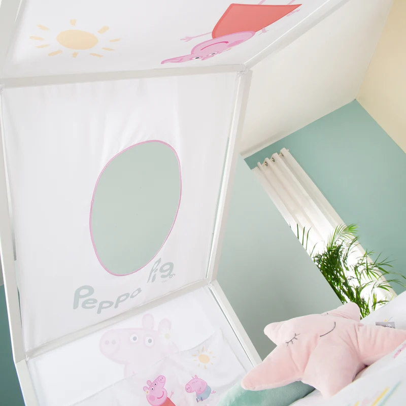 Hausbettbezug 90 x 200 cm 'Peppa Pig' - Rosa / Weiß