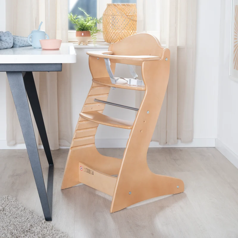 Treppenhochstuhl "Chair Up " – mitwachsender Hochstuhl für Babys & Kinder, Holz natur