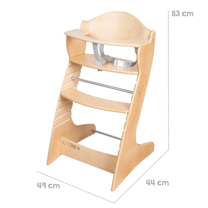 Treppenhochstuhl "Chair Up " – mitwachsender Hochstuhl für Babys & Kinder, Holz natur