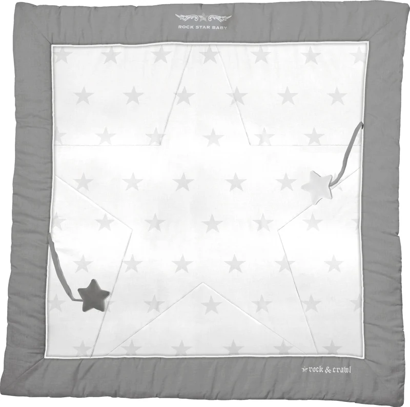 Krabbeldecke "Rock Star Baby 2" – 100 x 100 cm, Spiel-/Laufgittereinlage, Baumwolle