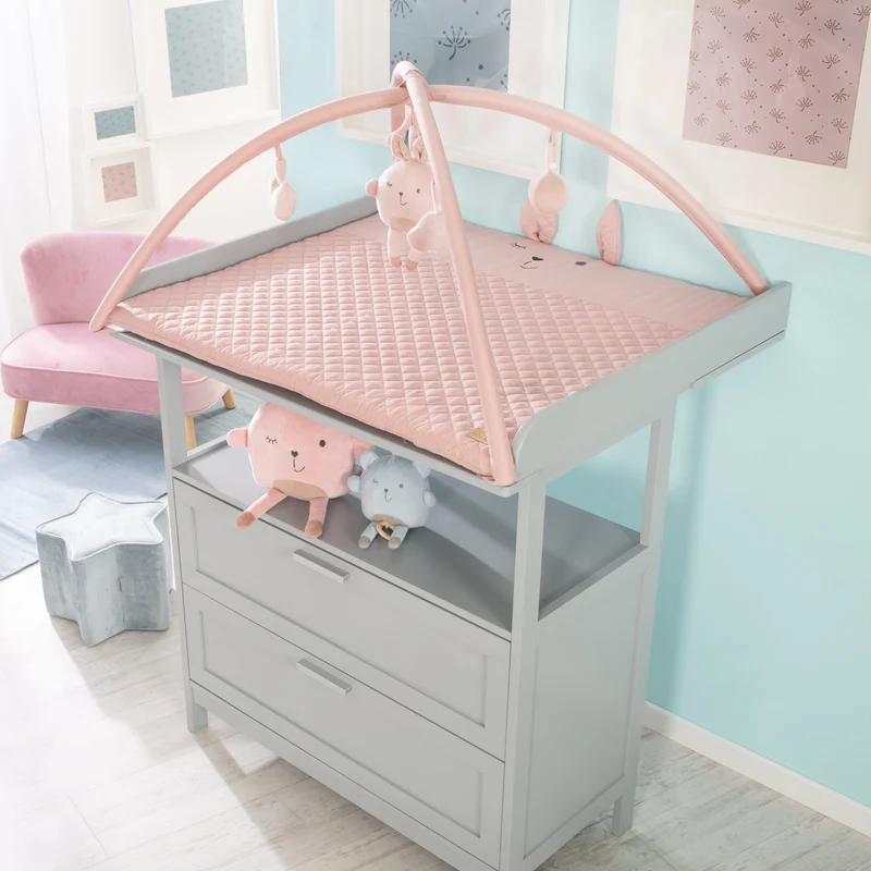 Krabbeldecke "roba Style" – 85 x 75 cm, Spielbogen mit 5 Elementen "Lily"