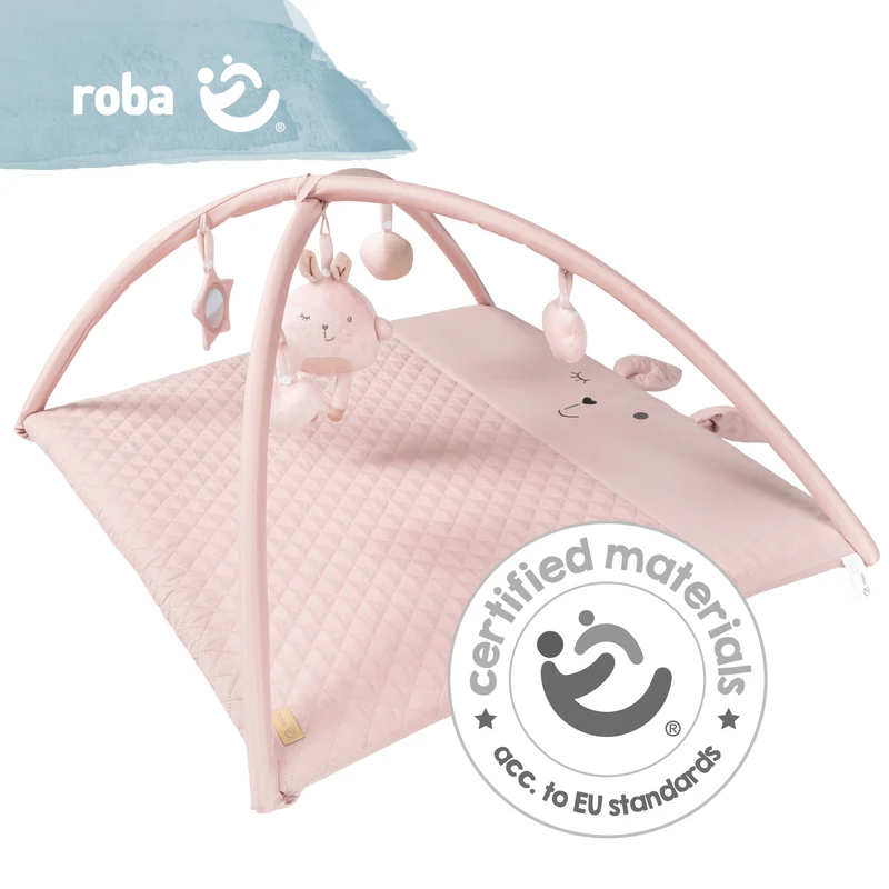 Krabbeldecke "roba Style" – 85 x 75 cm, Spielbogen mit 5 Elementen "Lily"
