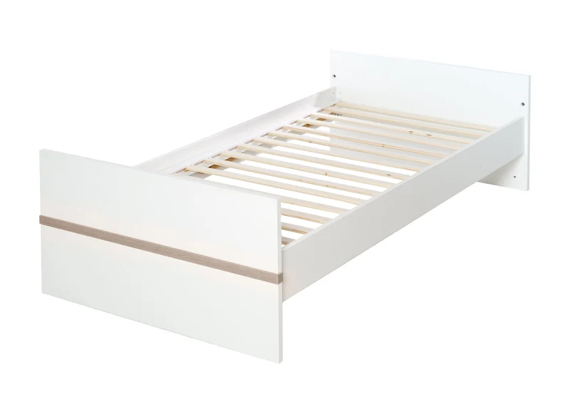 Bettset "Moritz" – inkl. Bett 70 x 140 cm inkl. Lattenrost, Umbauseiten & Bettkasten, weiß/Luna Elm