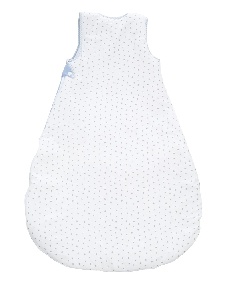 Schlafsack "Kleine Wolke blau" – 90 cm, ganzjähriger Babyschlafsack, atmungsaktive Baumwolle