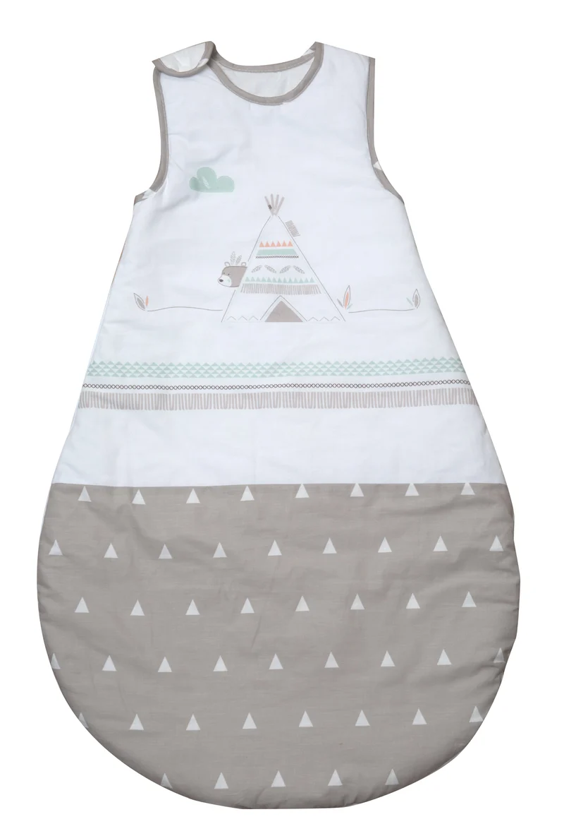 Schlafsack "Indibär" – 90 cm, ganzjährig, aus atmungsaktiver Baumwolle, unisex