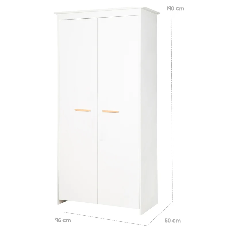Zimmer Set 'Lilo' - Kombi-Bett 70x140 + Wickelkommode + Kleiderschrank - Weiß