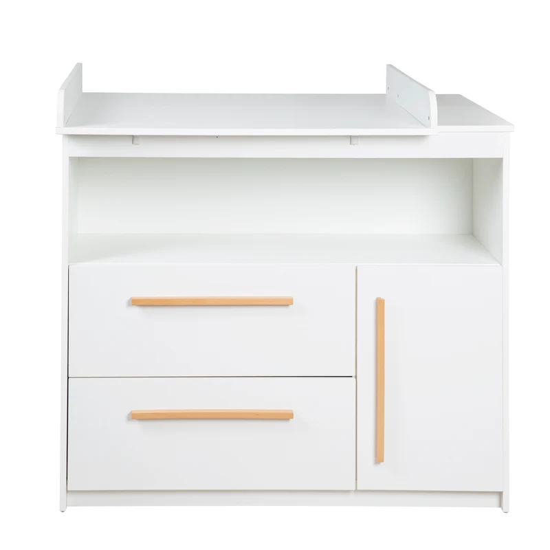 Möbelset 'Lilo' - Kombi-Kinderbett 70x140 cm + Wickelkommode - Weiß