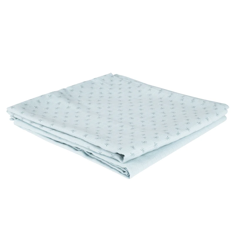 2er Set Puck- & Stilltuch "Lil Planet" – hellblau, Bio-Baumwolle, GOTS, 120 x 120 cm
