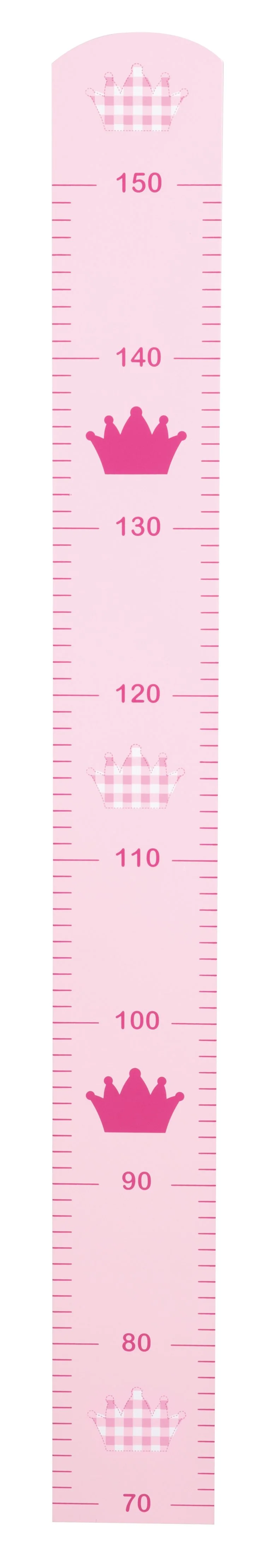 Messlatte "Krone" – Skala für Heranwachsende bis 150 cm, Holz in rosa lackiert