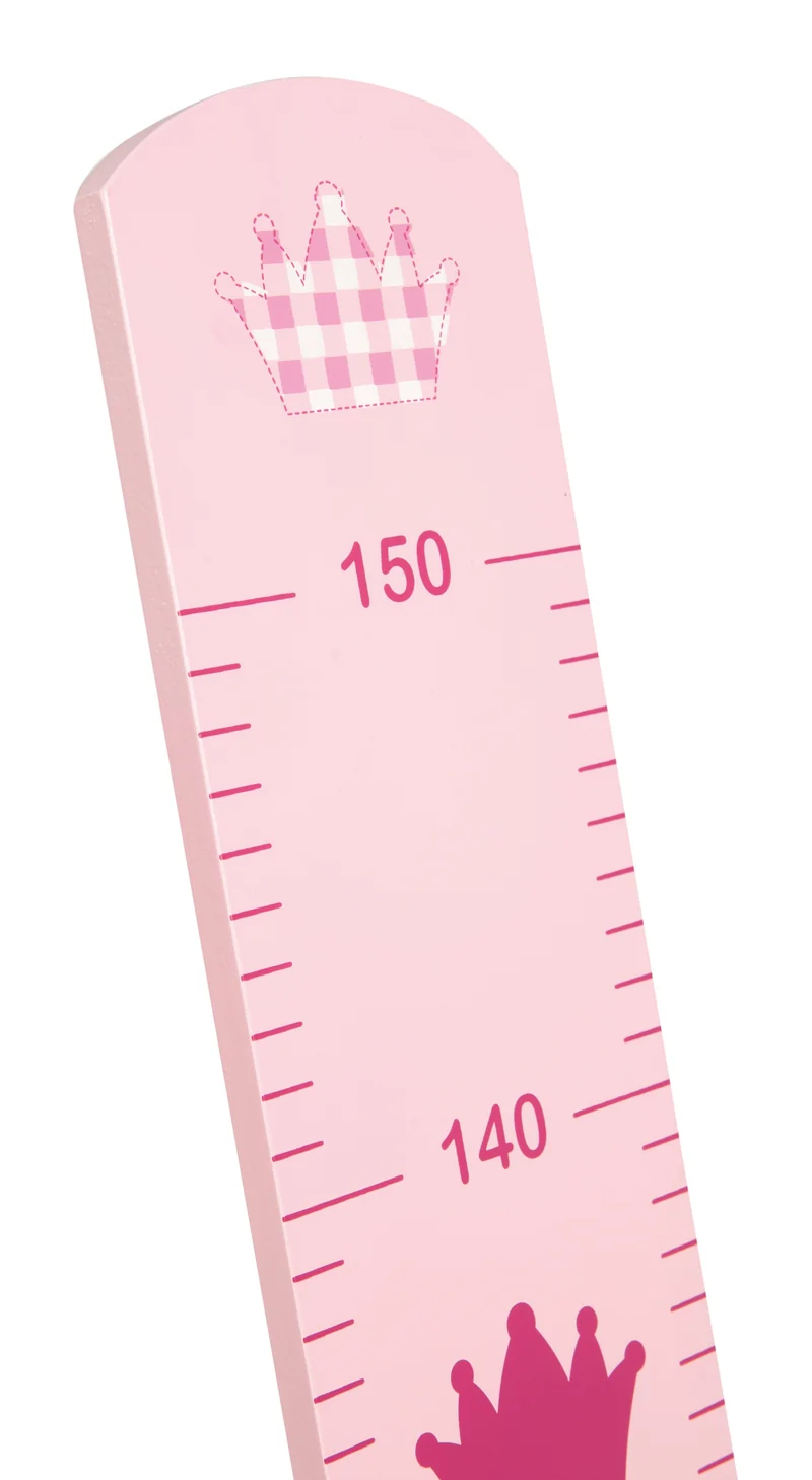 Messlatte "Krone" – Skala für Heranwachsende bis 150 cm, Holz in rosa lackiert
