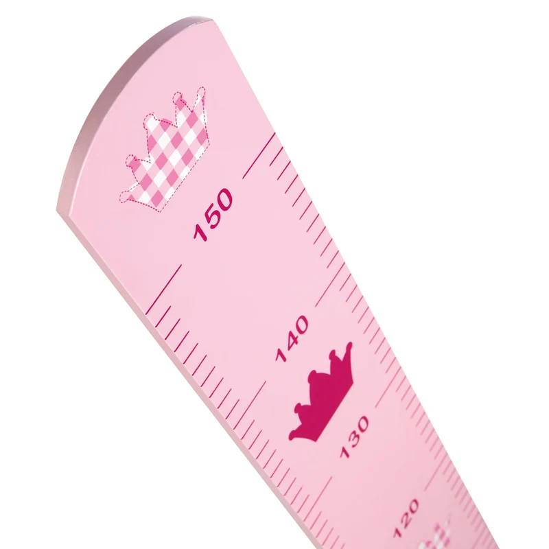 Messlatte "Krone" – Skala für Heranwachsende bis 150 cm, Holz in rosa lackiert