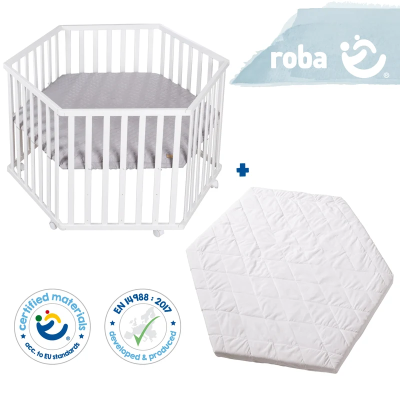 Bundle "roba Style" – inkl. Laufgitter 6-eckig & geprüfter Laufgittermatratze