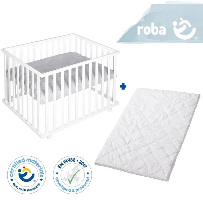 Bundle "roba Style" – inkl. Laufgitter 4-eckig & geprüfter Laufgittermatratze