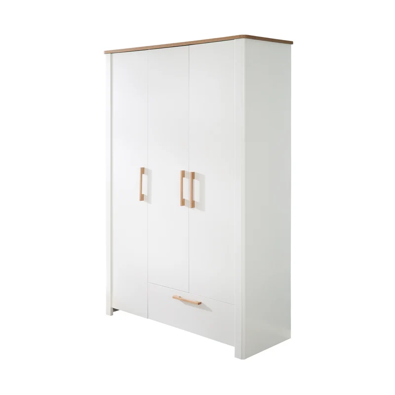 Kinderzimmerset 'Ava' 3-teilig, inkl. Kinderbett 70x140 cm, Wickelkommode & Schrank 3-türig