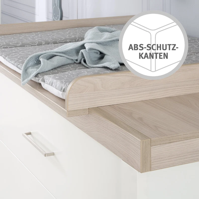 Kindermöbelset "Lucy‘ – 3-teilig, inkl. Kombi-Kinderbett 70 x 140 cm, Wickelkommode & Schrank 3-türig