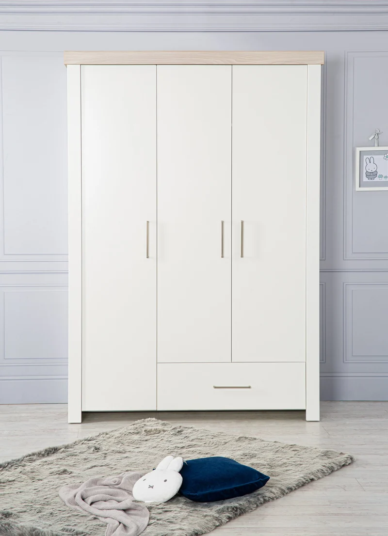 Kindermöbelset "Lucy‘ – 3-teilig, inkl. Kombi-Kinderbett 70 x 140 cm, Wickelkommode & Schrank 3-türig