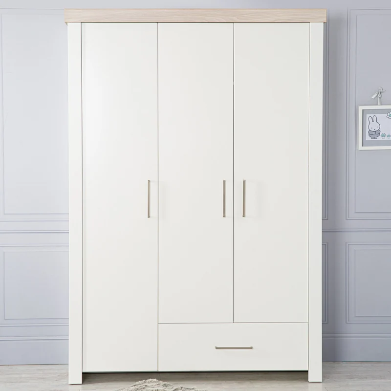 Kindermöbelset "Lucy‘ – 3-teilig, inkl. Kombi-Kinderbett 70 x 140 cm, Wickelkommode & Schrank 3-türig