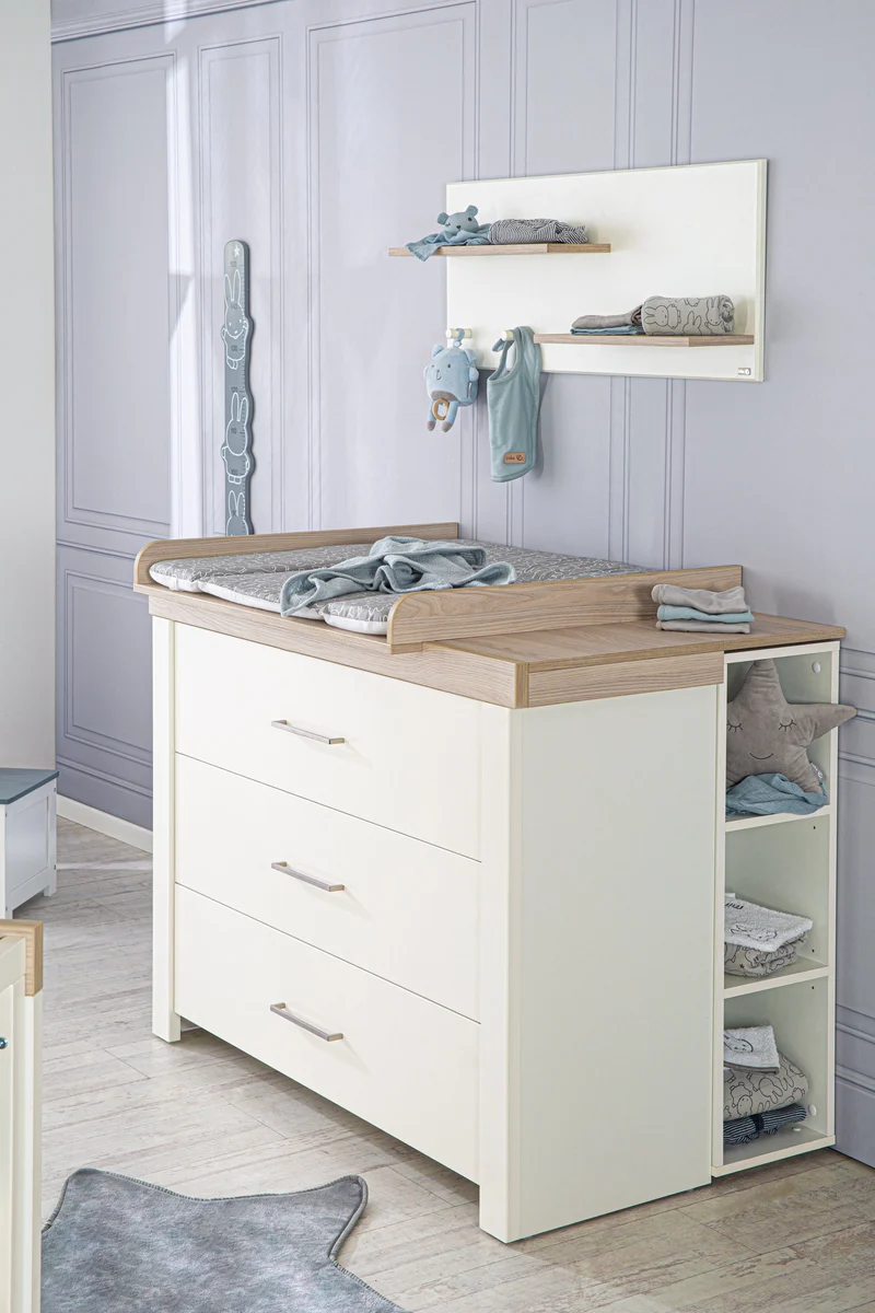 Kindermöbelset "Lucy‘ – 2-teilig, inkl. Kombi-Kinderbett 70 x 140 cm, Wickelkommode breit
