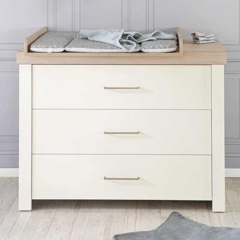 Kindermöbelset "Lucy‘ – 2-teilig, inkl. Kombi-Kinderbett 70 x 140 cm, Wickelkommode breit