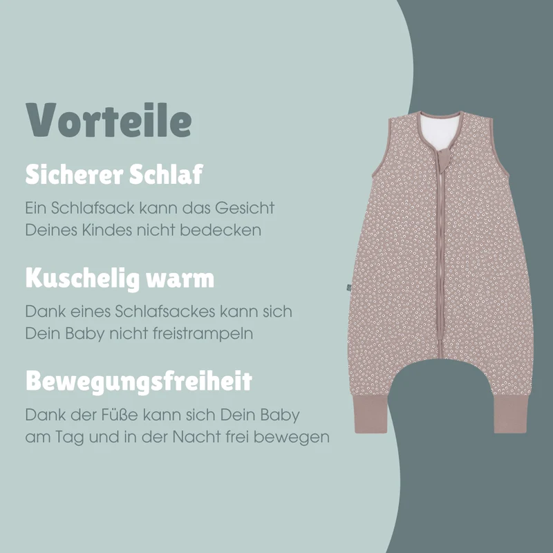 Schlafsack mit Füßen 2.5 TOG | Blume Berry