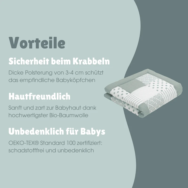 Patchwork Krabbeldecke | Essential Mint