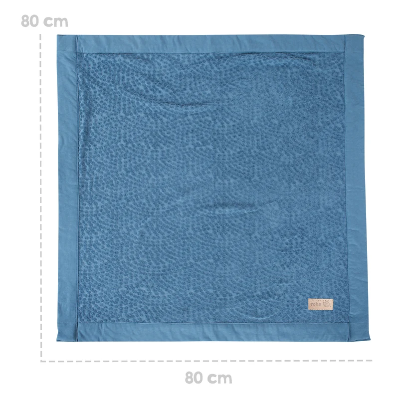 Babydecke 80 x 80 cm 'Seashells Indigo' - GOTS & Oeko-Tex zertifiziert - Blau
