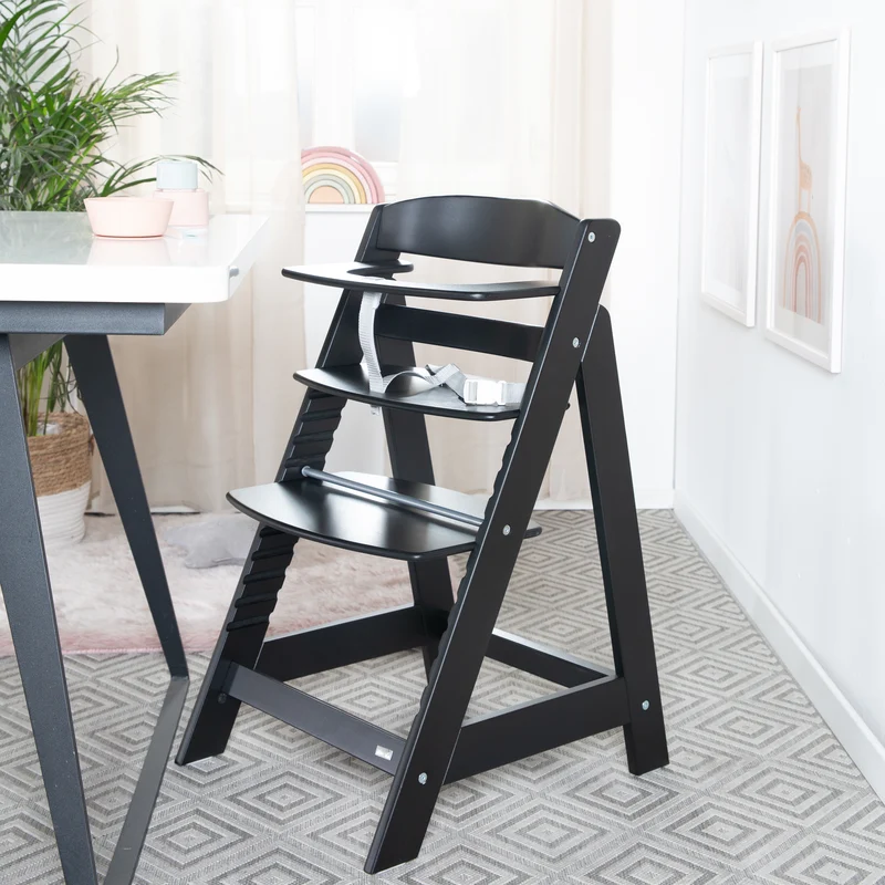 Treppenhochstuhl 'Sit Up Flex' aus Holz schwarz lackiert