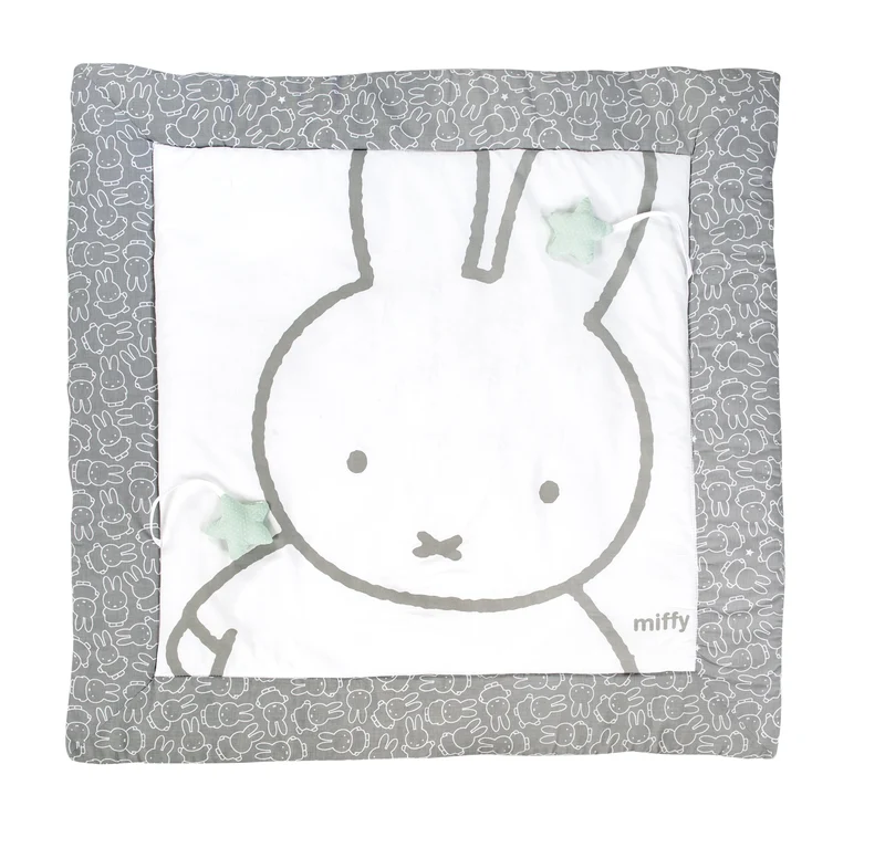 Krabbeldecke "miffy®" – 100 x 100 cm, Spiel-/Laufgittereinlage, Baumwolle